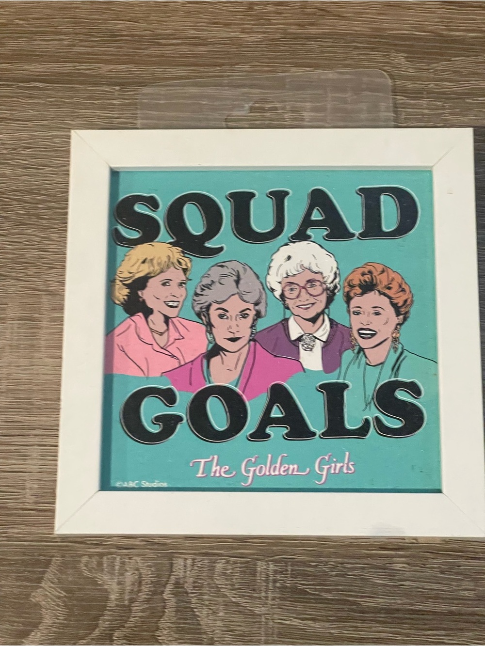 Squad Goals Turquoise & Pink Wall Art - Licensed The Golden Girls Print